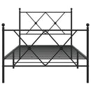 vidaXL fekete fém ágykeret fej- és lábtámlával 90 x 190 cm