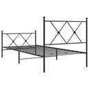 vidaXL fekete fém ágykeret fej- és lábtámlával 90 x 190 cm