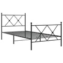 vidaXL fekete fém ágykeret fej- és lábtámlával 90 x 200 cm