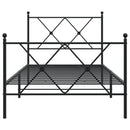 vidaXL fekete fém ágykeret fej- és lábtámlával 90 x 200 cm