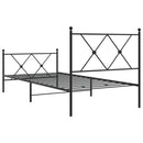 vidaXL fekete fém ágykeret fej- és lábtámlával 90 x 200 cm