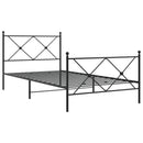 vidaXL fekete fém ágykeret fej- és lábtámlával 100 x 190 cm
