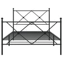vidaXL fekete fém ágykeret fej- és lábtámlával 100 x 190 cm