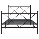 vidaXL fekete fém ágykeret fej- és lábtámlával 100 x 200 cm