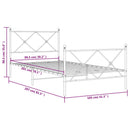 vidaXL fekete fém ágykeret fej- és lábtámlával 100 x 200 cm
