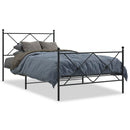 vidaXL fekete fém ágykeret fej- és lábtámlával 107 x 203 cm
