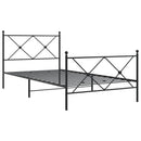 vidaXL fekete fém ágykeret fej- és lábtámlával 107 x 203 cm