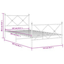 vidaXL fekete fém ágykeret fej- és lábtámlával 107 x 203 cm