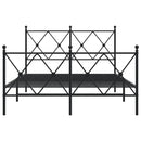 vidaXL fekete fém ágykeret fej- és lábtámlával 120 x 190 cm