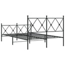 vidaXL fekete fém ágykeret fej- és lábtámlával 120 x 190 cm