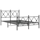 vidaXL fekete fém ágykeret fej- és lábtámlával 120 x 200 cm