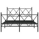 vidaXL fekete fém ágykeret fej- és lábtámlával 120 x 200 cm
