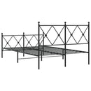 vidaXL fekete fém ágykeret fej- és lábtámlával 120 x 200 cm