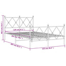 vidaXL fekete fém ágykeret fej- és lábtámlával 120 x 200 cm