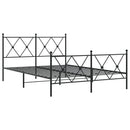 vidaXL fekete fém ágykeret fej- és lábtámlával 137 x 190 cm