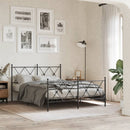 vidaXL fekete fém ágykeret fej- és lábtámlával 137 x 190 cm