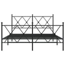 vidaXL fekete fém ágykeret fej- és lábtámlával 137 x 190 cm