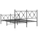 vidaXL fekete fém ágykeret fej- és lábtámlával 137 x 190 cm