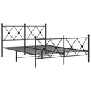 vidaXL fekete fém ágykeret fej- és lábtámlával 140 x 190 cm