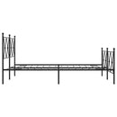 vidaXL fekete fém ágykeret fej- és lábtámlával 140 x 190 cm