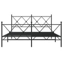 vidaXL fekete fém ágykeret fej- és lábtámlával 150 x 200 cm