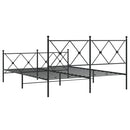 vidaXL fekete fém ágykeret fej- és lábtámlával 150 x 200 cm