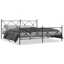 vidaXL fekete fém ágykeret fej- és lábtámlával 193 x 203 cm