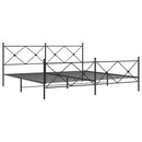 vidaXL fekete fém ágykeret fej- és lábtámlával 193 x 203 cm