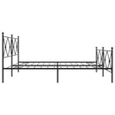 vidaXL fekete fém ágykeret fej- és lábtámlával 193 x 203 cm