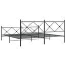 vidaXL fekete fém ágykeret fej- és lábtámlával 193 x 203 cm