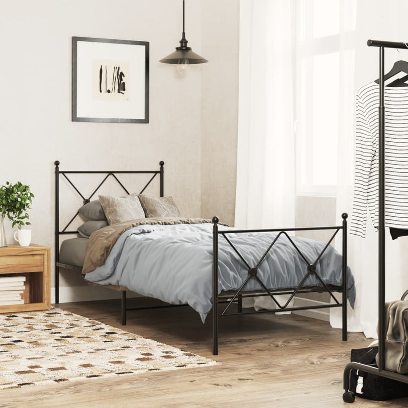 vidaXL fekete fém fejtámla 75 cm