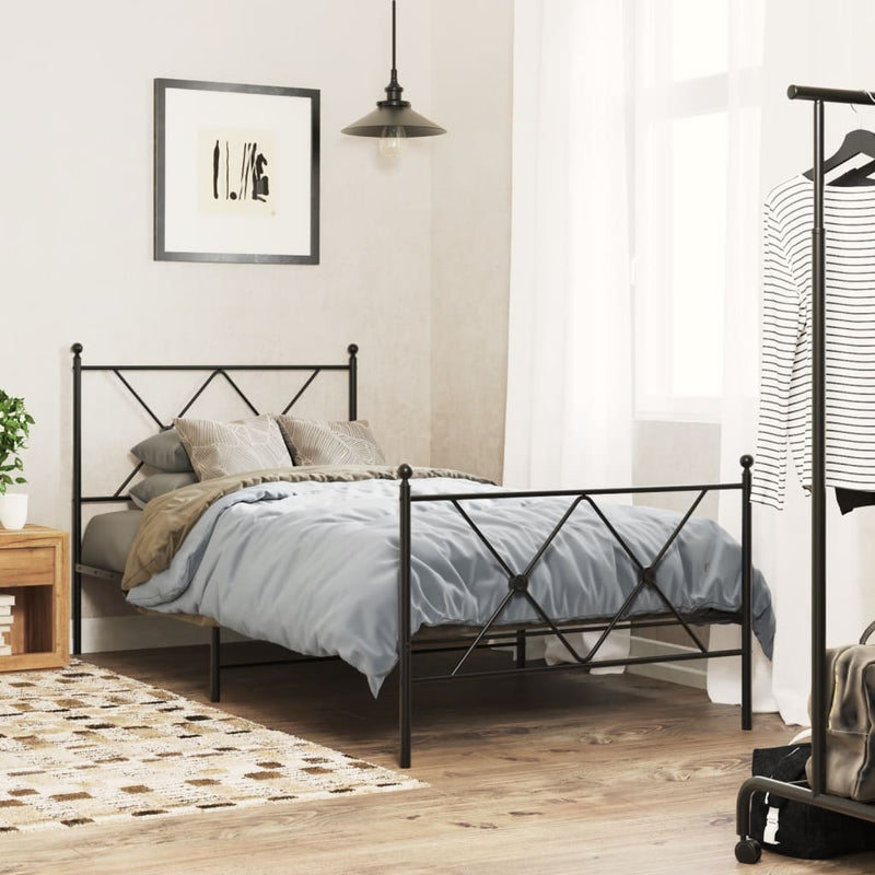 vidaXL fekete fém fejtámla 90 cm