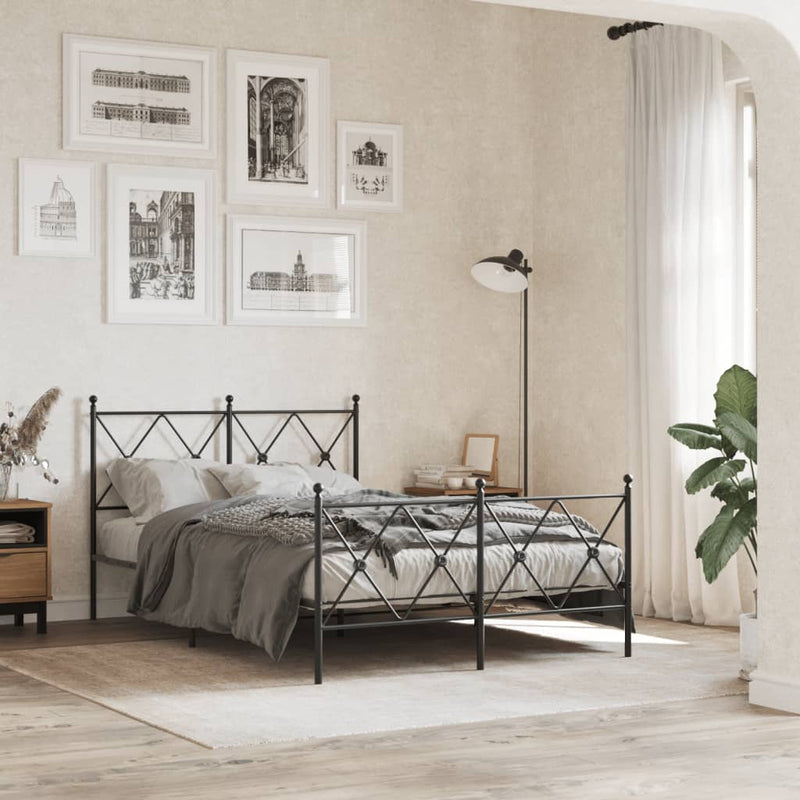 vidaXL fekete fém fejtámla 120 cm