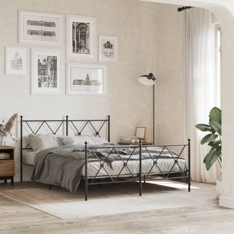 vidaXL fekete fém fejtámla 140 cm