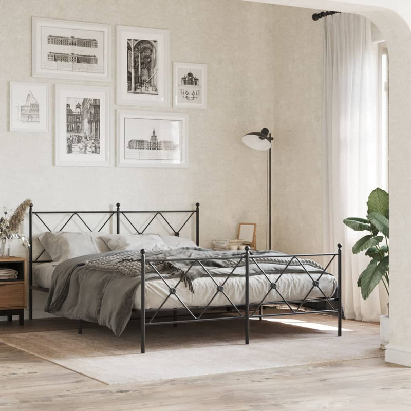 vidaXL fekete fém fejtámla 150 cm