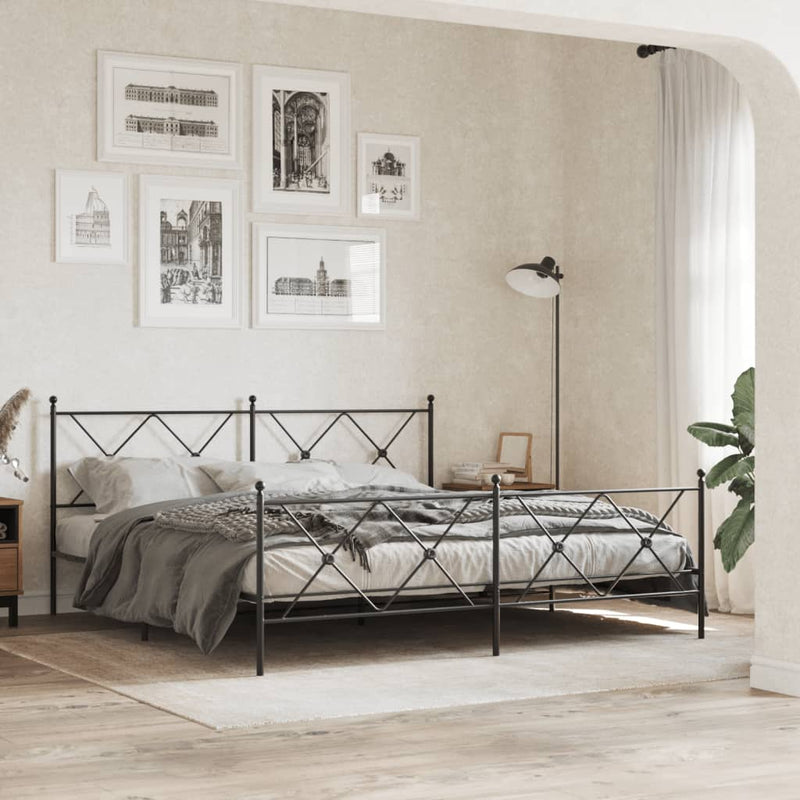 vidaXL fekete fém fejtámla 180 cm
