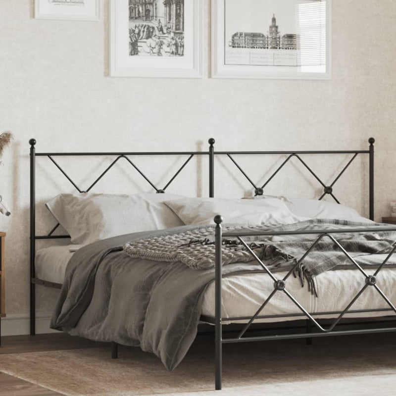 vidaXL fekete fém fejtámla 180 cm