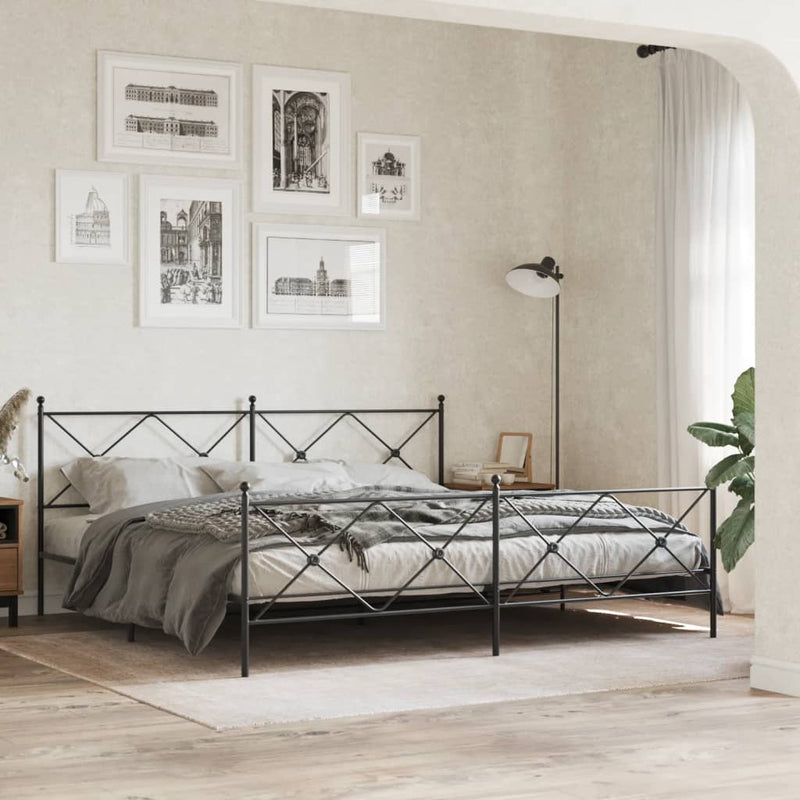 vidaXL fekete fém fejtámla 200 cm