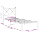 vidaXL fehér fém ágykeret fejtámlával 80x200 cm