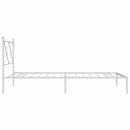 vidaXL fehér fém ágykeret fejtámlával 100x200 cm