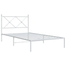 vidaXL fehér fém ágykeret fejtámlával 107x203 cm