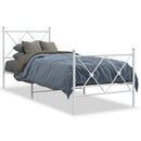 vidaXL fehér fém ágykeret fej- és lábtámlával 75 x 190 cm