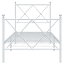 vidaXL fehér fém ágykeret fej- és lábtámlával 75 x 190 cm