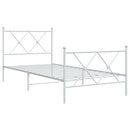vidaXL fehér fém ágykeret fej- és lábtámlával 90 x 190 cm