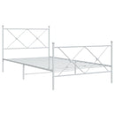 vidaXL fehér fém ágykeret fej- és lábtámlával 100x200 cm