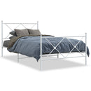 vidaXL fehér fém ágykeret fej- és lábtámlával 107 x 203 cm