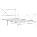 vidaXL fehér fém ágykeret fej- és lábtámlával 107 x 203 cm