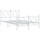vidaXL fehér fém ágykeret fej- és lábtámlával 120x200 cm