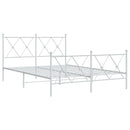 vidaXL fehér fém ágykeret fej- és lábtámlával 140 x 190 cm
