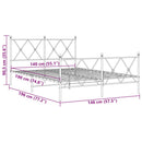 vidaXL fehér fém ágykeret fej- és lábtámlával 140 x 190 cm